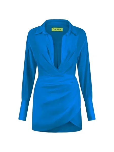 Rochie mini Gauge81 plic albastru