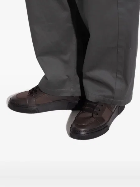 Sneakerși Giorgio Armani din piele maro