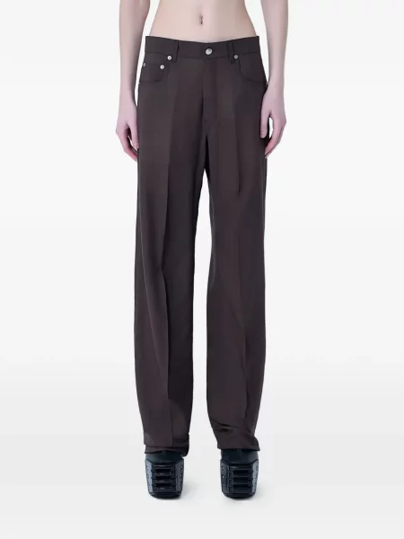 Pantaloni Rick Owens de lână maro