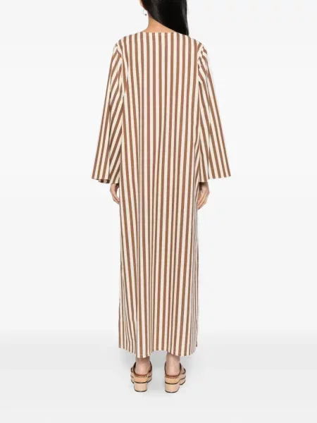 Rochie Bambah cu dungi de costum maro
