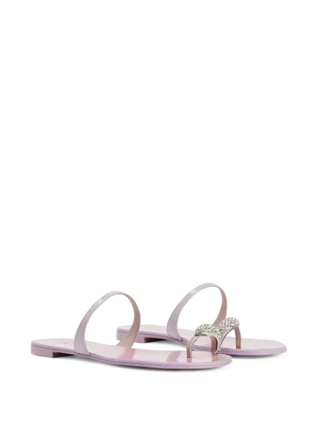 Papuci Giuseppe Zanotti fără toc de cristal roz