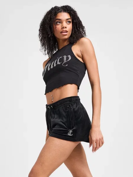 Juicy Couture Szorty Diamente Logo czarne