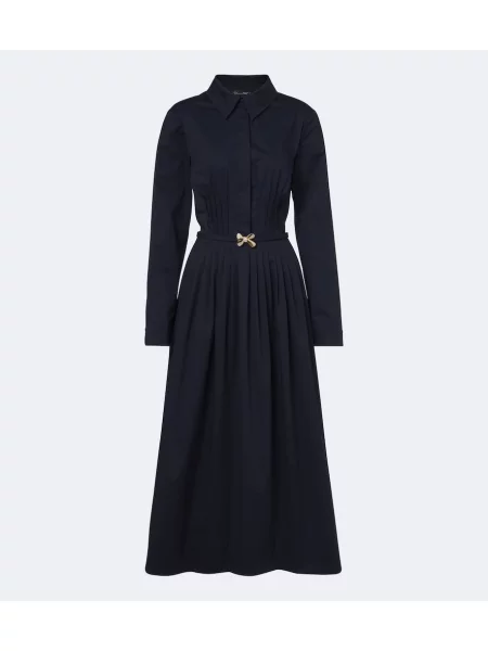 Cu centură rochie tip cămașă Oscar De La Renta albastru