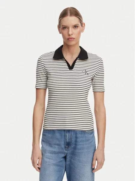Pruhovaná polokošeľa Calvin Klein čierna