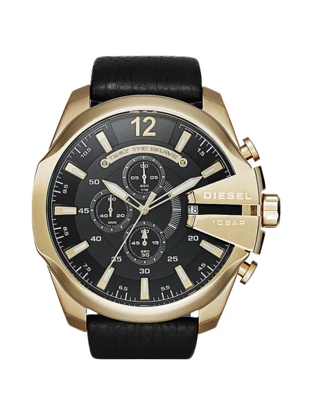 DIESEL Ceas analogic Mega Chief auriu negru