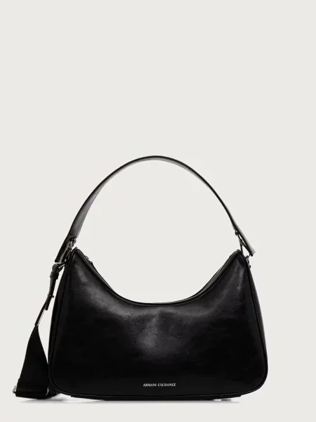 Armani Exchange geantă crossbody pentru femei cu imitație de piele negru