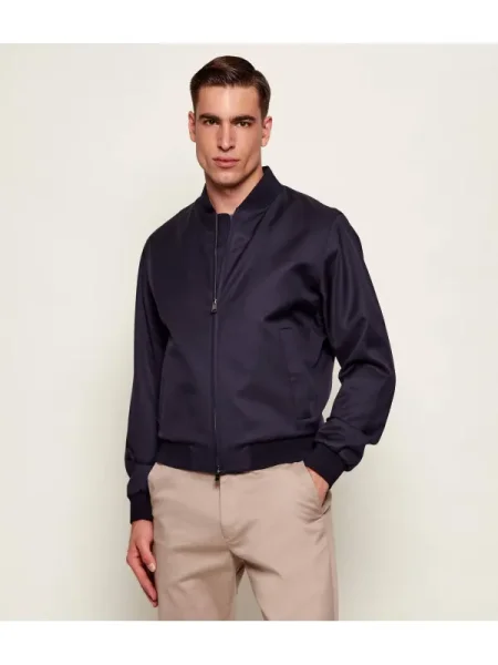 BOSS BLACK De lână geacă bomber negru