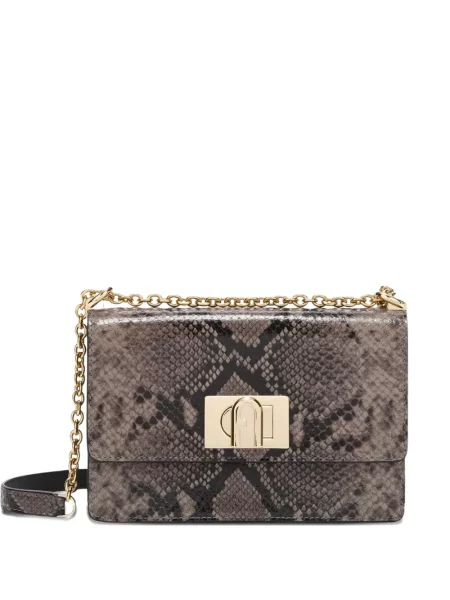 Body Furla cu imagine cu imprimeu animal print gri