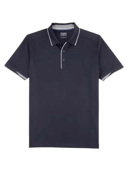 OLYMP Tricou albastru marin alb