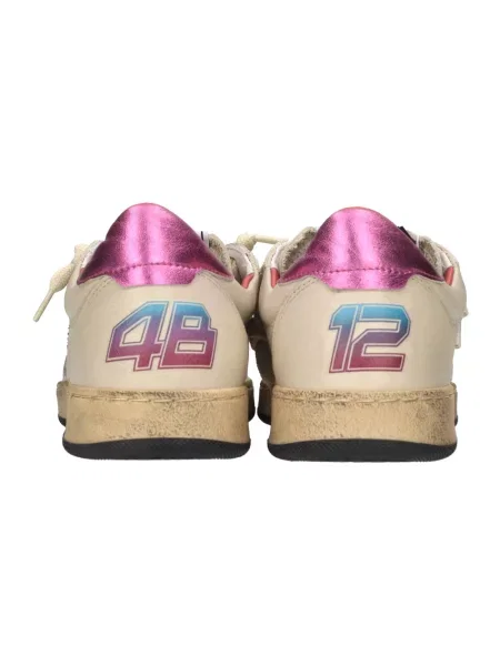 Sneakersy 4b12 skórzane beżowe