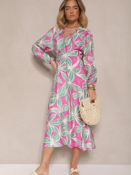 Rochie Frolhiria cu fucsia verde