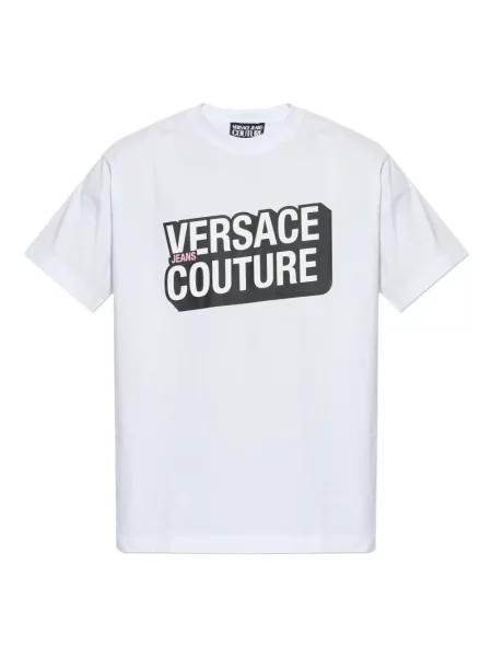Tricou Versace Jeans Couture cu imagine alb
