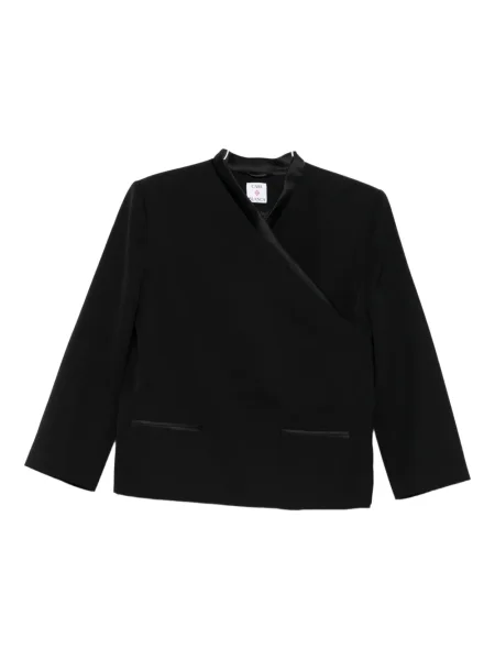 Satynowa kurtka Casablanca kopertowa czarna