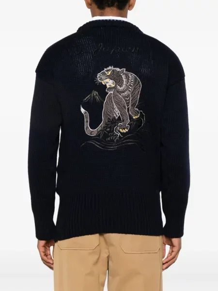 Pulover Junya Watanabe Man cu broderie albastru