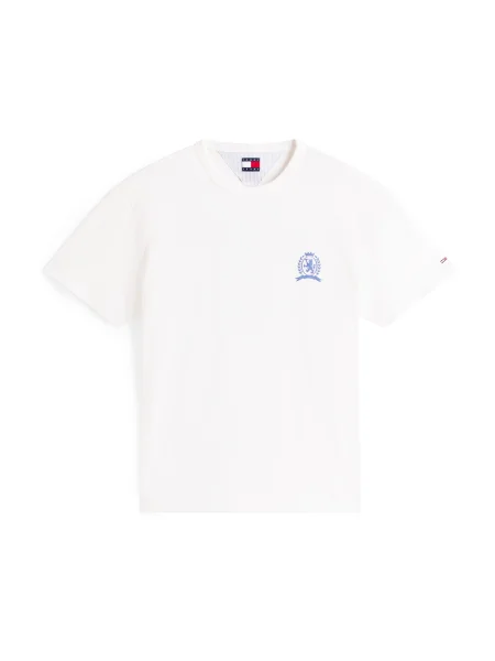 Tommy Jeans Póló PLAY ekrü / kék piros