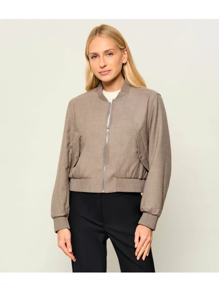 BOSS BLACK Geacă bomber Jamayati | Relaxed fit cu adaos de lână negru