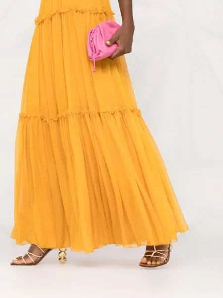 Rochie maxi Alberta Ferretti de mătase galben