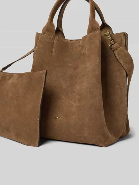 Torba shopper z naturalnej skóry z wyjmowaną kosmetyczką Abro