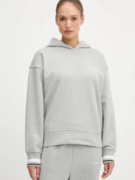 Calvin Klein Performance bluza z kapturem gładka szary