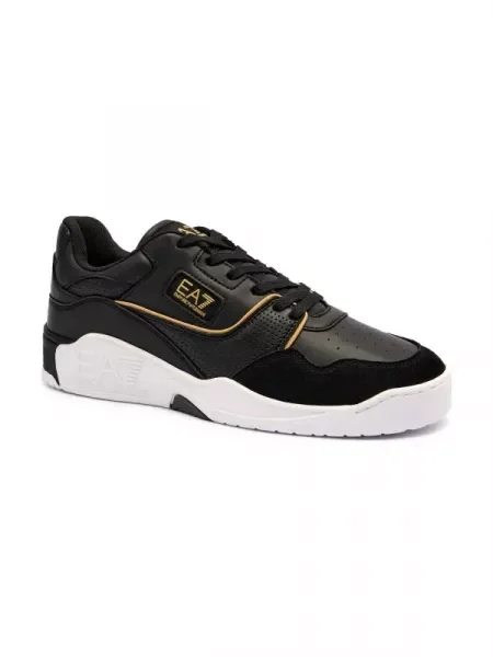 De piele sneakers negru