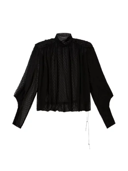 Bluză Isabel Marant cu broderie din dantelă negru