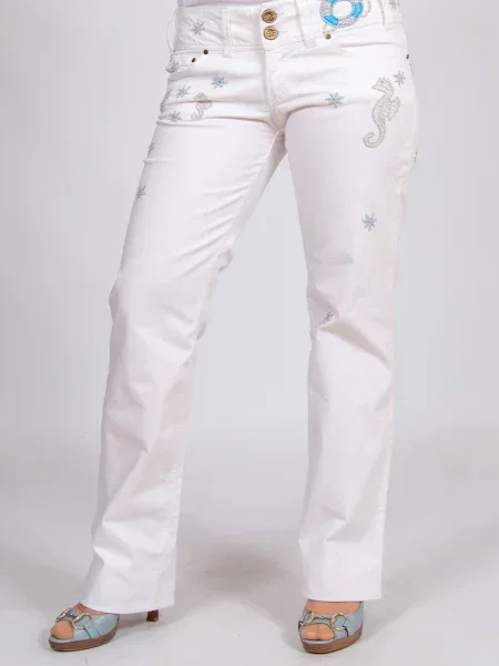 Прямые джинсы Gf Ferre белые