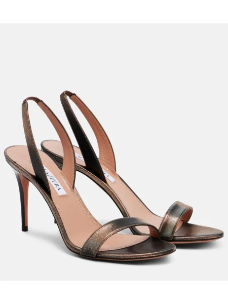 Sandale Aquazzura din piele slingback maro