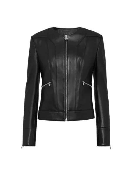 Kurtka skórzana Philipp Plein czarna