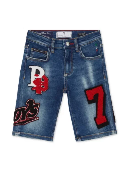 Szorty jeansowe dziecięce Philipp Plein niebieskie