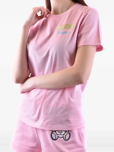 Tricou Moschino cu autograf roz