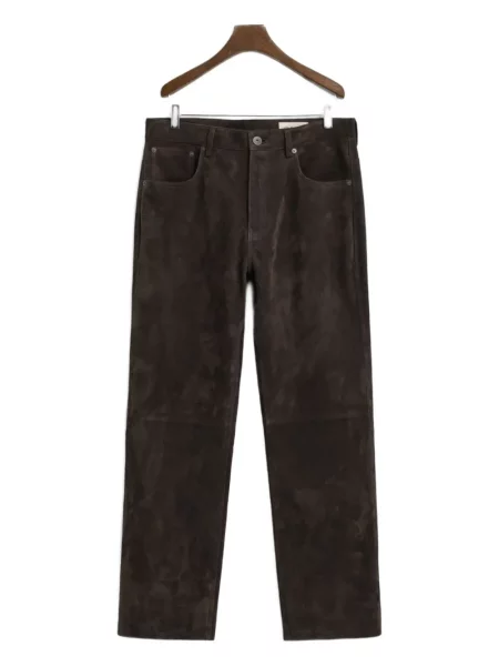 Semišové kalhoty Gant 240 Mulberry Street v městském stylu hnědé