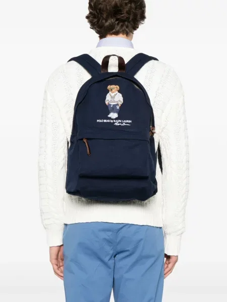 Portofel Polo Ralph Lauren din poplin cu imagine în carouri albastru