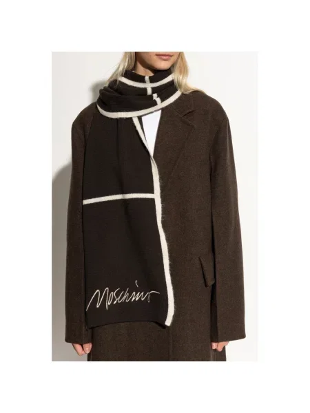 Moschino Akcesoria unisex ONE SIZE Szalik z logo brązowy