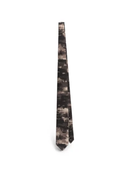 Cravată Dolce & Gabbana cu imagine cu imprimeu abstract din țesătură twill negru