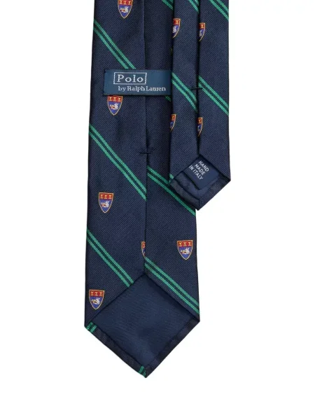 Шнур за пристягане карирана вратовръзка Polo Ralph Lauren бродирана зелено
