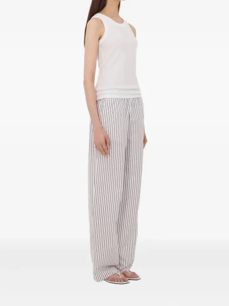 Top Loulou De Saison cu broderie alb