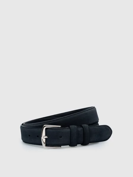 Замшевый ремень Loro Piana с ремешками синий