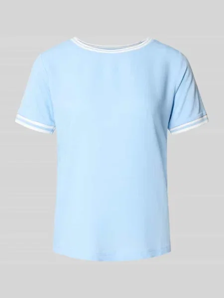 T-shirt z mieszanki i elastanu z okrągłym dekoltem More & More