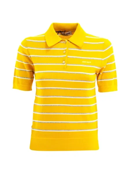 Top Miu Miu scurt galben
