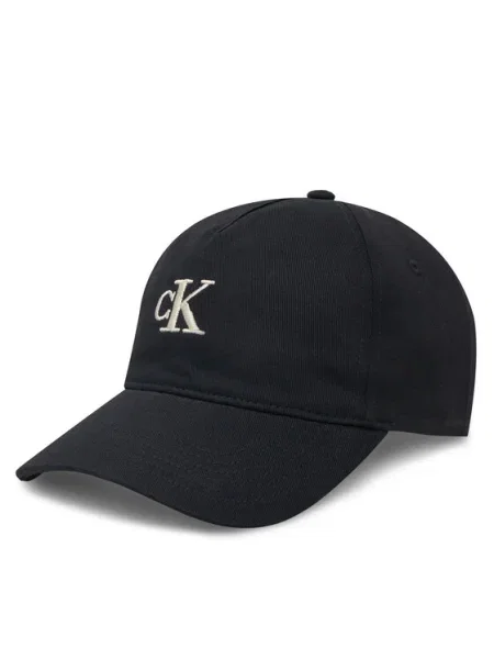 Calvin Klein Jeans Шапка с козирка Embroidered Monogram Cap черен