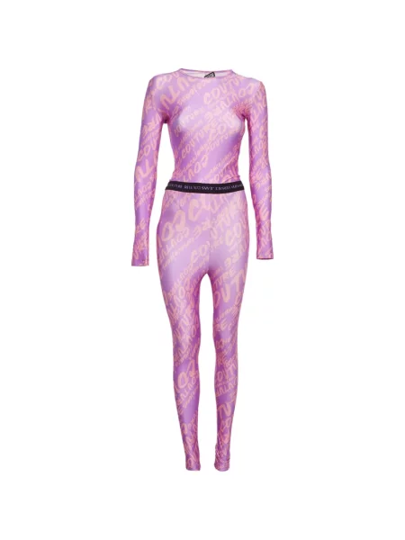 Top Versace Jeans Couture cu imagine din jerseu violet