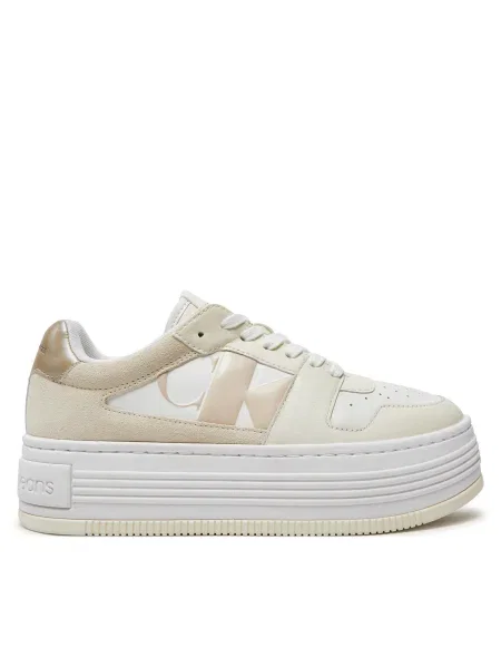 Маратонки Calvin Klein Jeans BOLD PLATF LOW LACE MIX NBS MTR бежово