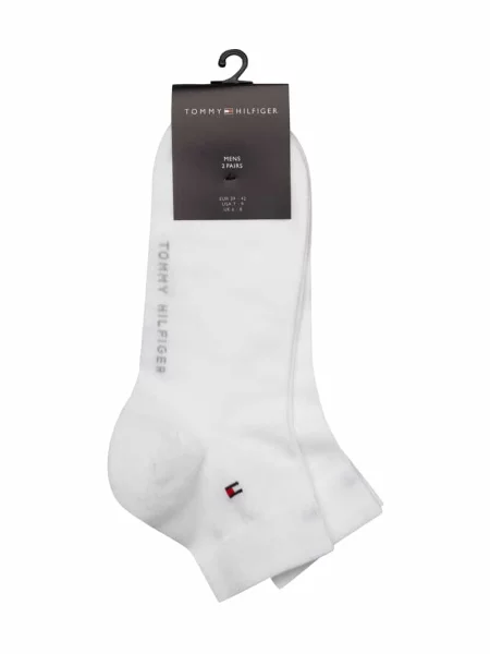 Krótkie skarpety z detalem z logo w zestawie 2 szt. model QUARTER’ Tommy Hilfiger białe