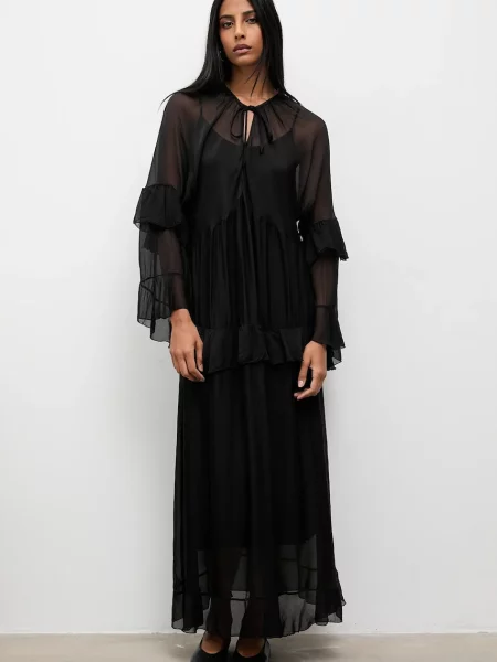 Answear.LAB rochie din matase negru
