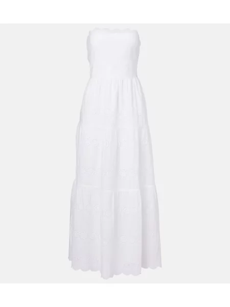 Rochie maxi Melissa Odabash cu broderie de costum alb