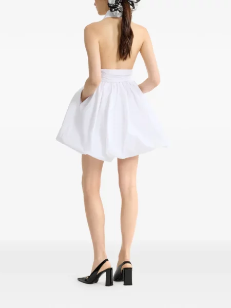 Костюм мини рокля Patou с V-образно деколте бяло