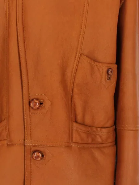 Kožený retro kabát A.n.g.e.l.o. Vintage Cult hnědý