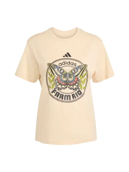 ADIDAS SPORTSWEAR Funkčné tričko Adidas x Farm žltohnedá / modrá / kiwi / čierna béžová