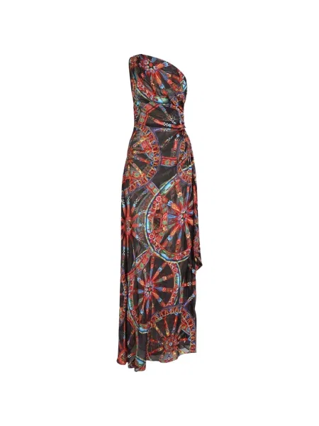 Rochie Dolce & Gabbana cu imagine din țesătură twill cu un umăr gol negru