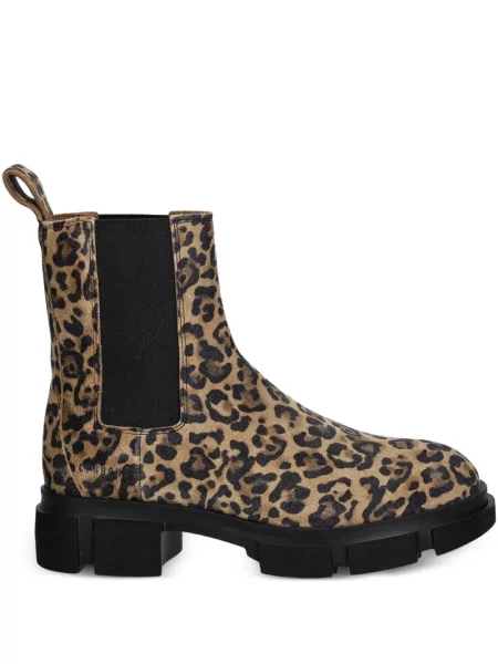 Botine chelsea Copenhagen cu imagine cu model leopard maro